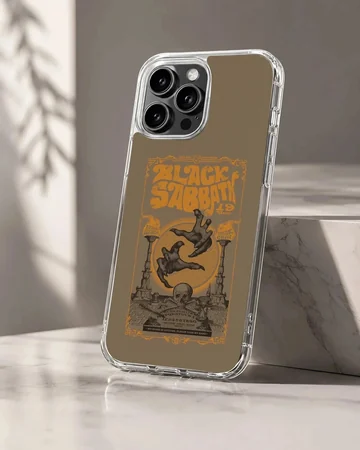 Black Sabbath phone case with vintage poster art design