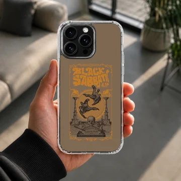 Black Sabbath phone case with vintage poster art design — Lifestyle