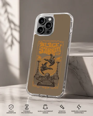 Black Sabbath phone case with vintage poster art design — Specs