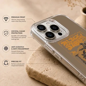 Black Sabbath phone case with vintage poster art design — Info