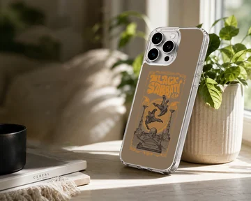 Black Sabbath phone case with vintage poster art design — Lifestyle
