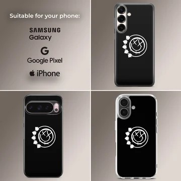 Blink 18 iconic logo artwork on phone case — Collage