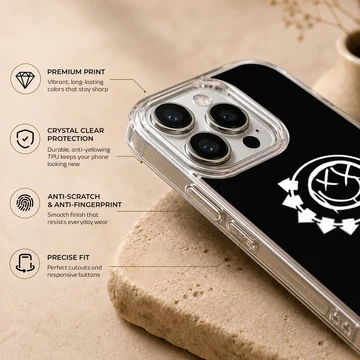 Blink 18 iconic logo artwork on phone case — Info