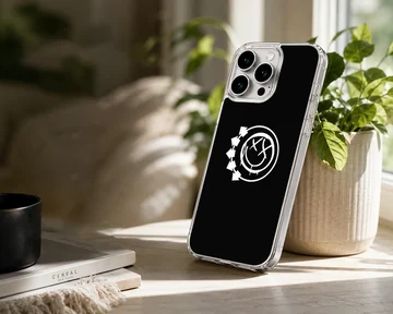 Blink 18 iconic logo artwork on phone case — Lifestyle