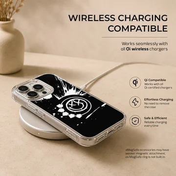 Bold black and white Blink 18 design on phone case — Charging