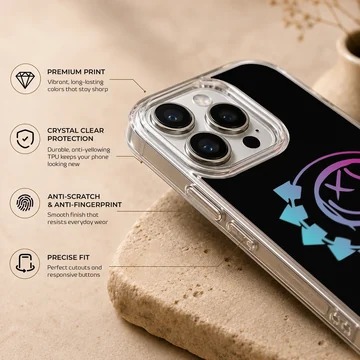 Blink 18 logo with arrows on a phone case — Info