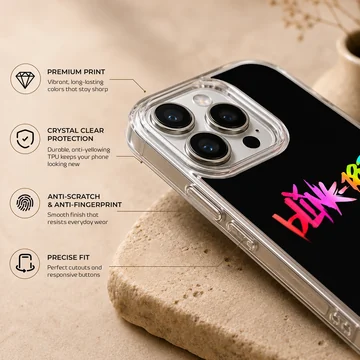 Bold typography Blink 18 design on phone case — Info