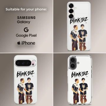 Blink 18 band image printed on phone case — Collage