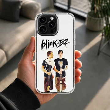 Blink 18 band image printed on phone case — Lifestyle