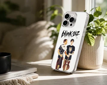 Blink 18 band image printed on phone case — Lifestyle