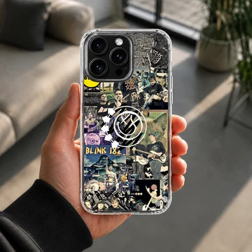 Blink 18 band photo collage phone case — Lifestyle