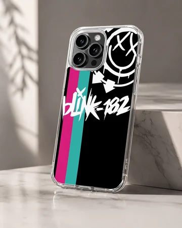 Phone case with Blink 18 bold typography in black, white, red design — Hero