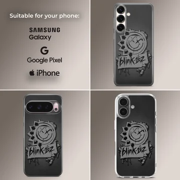 Blink 18 graffiti art with logo on phone case — Collage