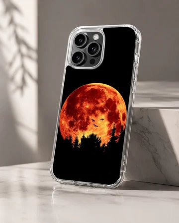 Blood Moon phone case featuring a surreal night scene with vivid colors. — Hero