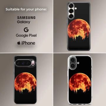 Blood Moon phone case featuring a surreal night scene with vivid colors. — Collage