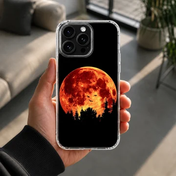 Blood Moon phone case featuring a surreal night scene with vivid colors. — Lifestyle