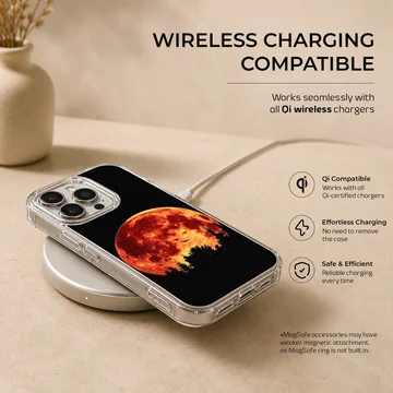 Blood Moon phone case featuring a surreal night scene with vivid colors. — Charging