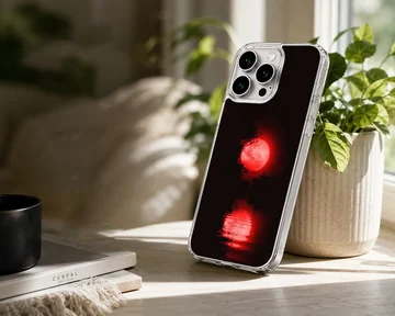 Blood moon with reflective red waters on phone case — Lifestyle
