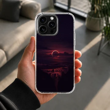 Surreal Blood Moon landscape artwork phone case. — Lifestyle