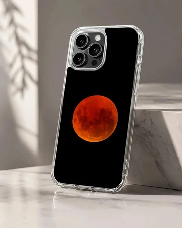 Blood Moon design on a phone case with red lunar artwork.
