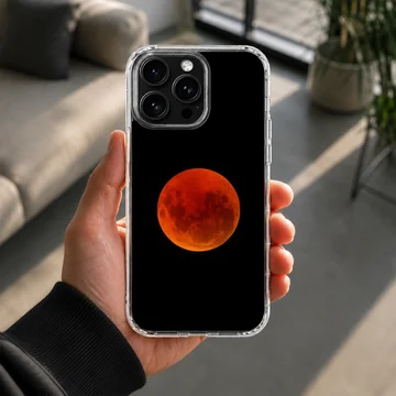 Blood Moon design on a phone case with red lunar artwork. — Lifestyle