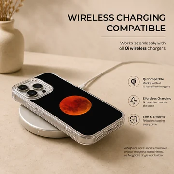 Blood Moon design on a phone case with red lunar artwork. — Charging