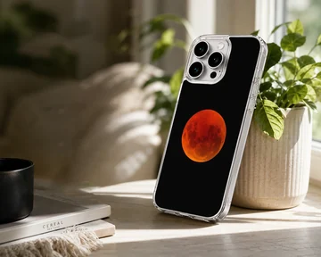 Blood Moon design on a phone case with red lunar artwork. — Lifestyle
