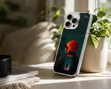 Blood Moon surreal artwork featuring a figure under a red moon on a phone case — Lifestyle