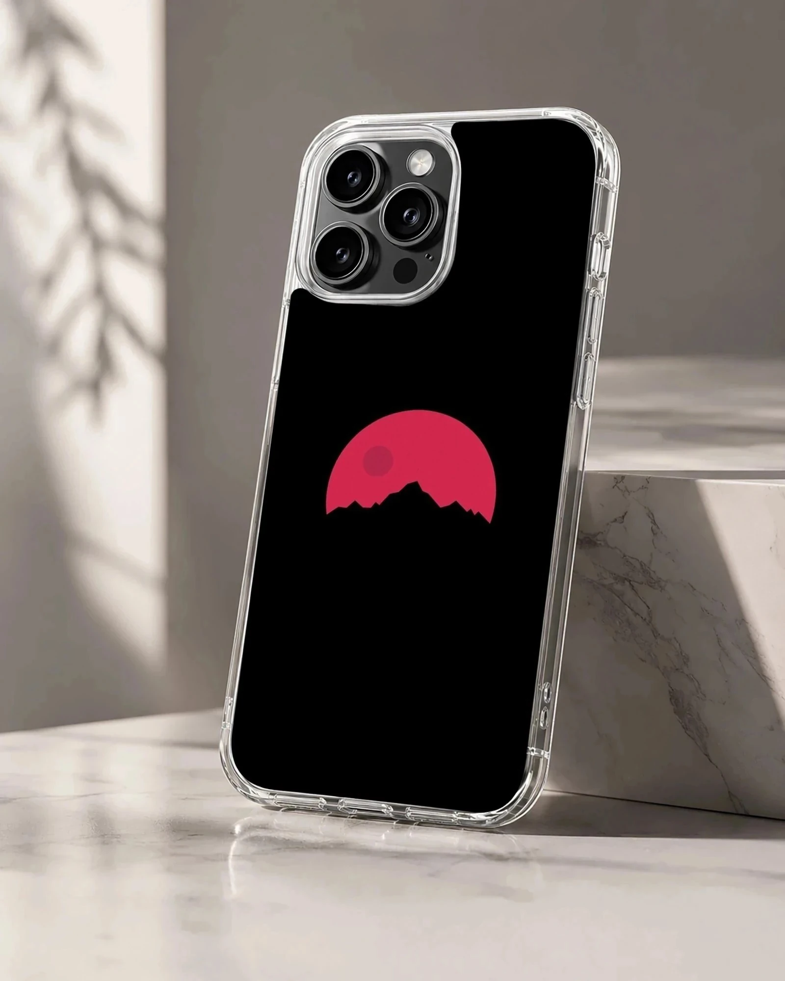 Blood Moon design with surreal landscape on phone case