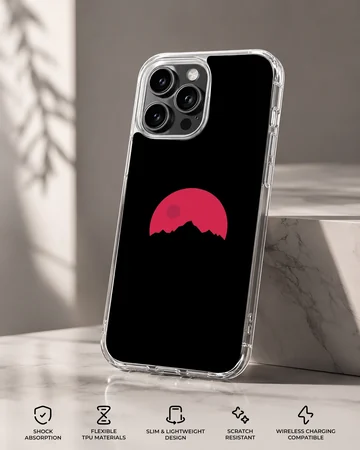 Blood Moon design with surreal landscape on phone case — Specs