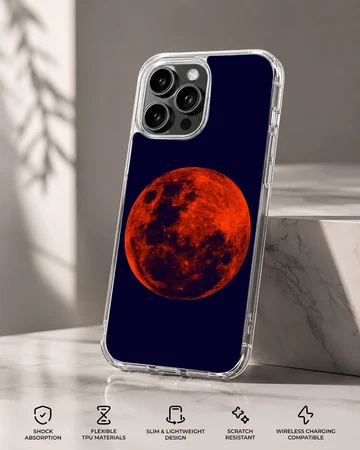 Blood Moon design on a phone case showcasing a surreal visual — Specs