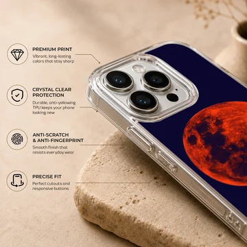Blood Moon design on a phone case showcasing a surreal visual — Info