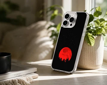 Blood moon with surreal nightscape design on phone case — Lifestyle