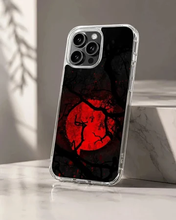 Blood Moon with tree branches, phone case