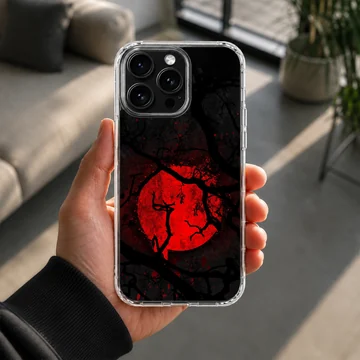 Blood Moon with tree branches, phone case — Lifestyle