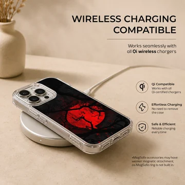 Blood Moon with tree branches, phone case — Charging