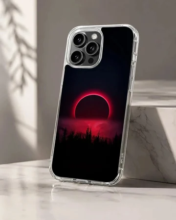 Surreal Blood Moon design on a phone case