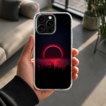 Surreal Blood Moon design on a phone case — Lifestyle