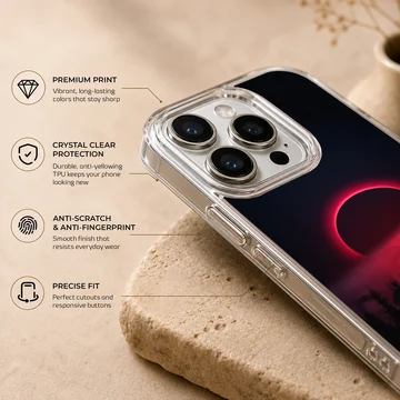 Surreal Blood Moon design on a phone case — Info