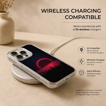 Surreal Blood Moon design on a phone case — Charging