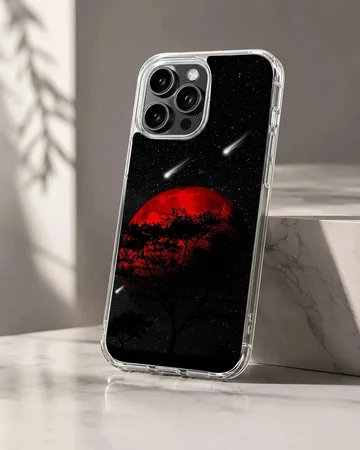 Blood Moon design featuring a surreal night sky phone case