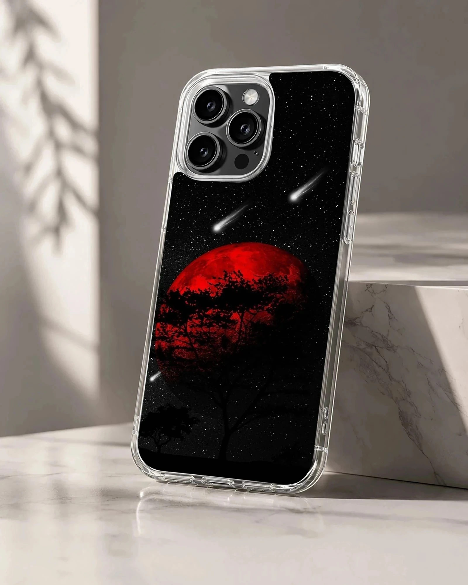 Blood Moon design featuring a surreal night sky phone case