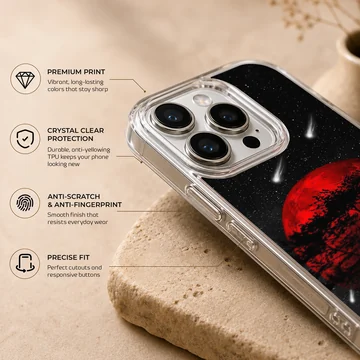 Blood Moon design featuring a surreal night sky phone case — Info