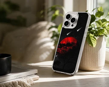 Blood Moon design featuring a surreal night sky phone case — Lifestyle