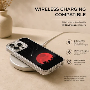 Blood Moon scene with red moon and starry sky on a phone case — Charging