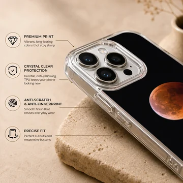 Blood moon against a dark sky printed on phone case — Info