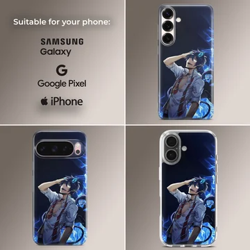 Blue Exorcist inspired phone case with dynamic character design — Collage