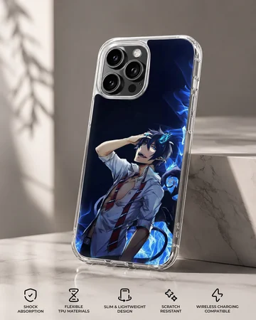 Blue Exorcist inspired phone case with dynamic character design — Specs