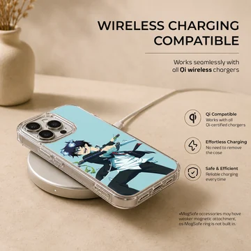 Blue Exorcist103 K with dynamic anime character on phone case — Charging