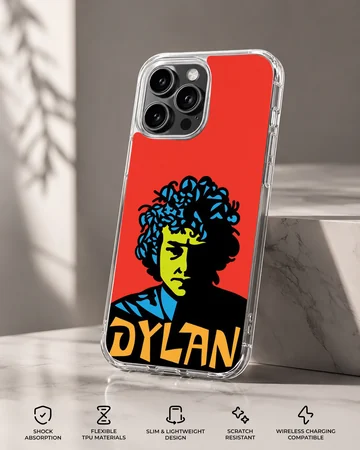 Bob Dylan bold typography phone case — Specs